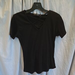 Elegant Black Short Sleeve Top